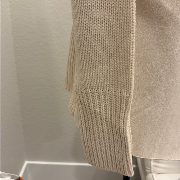 NWT 🔥Love Token Ivory Sweater Fur Large L Open Front Knit Fur Soft Suede Jacket - Picture 3 of 10